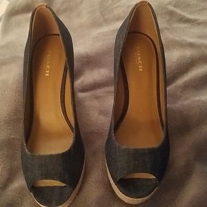 Coach Denim Wedges